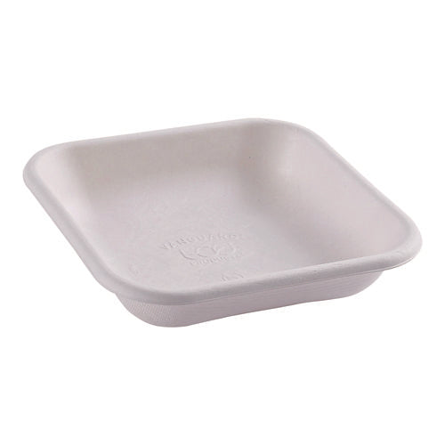 Image of Eco-Products® Vanguard Worldview Renewable and Compostable Sugarcane Takeout Containers, 9.9 oz, 5 x 5 x 1, White, 800/Carton