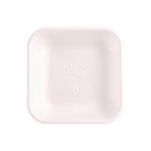 Image of Eco-Products® Vanguard Worldview Renewable and Compostable Sugarcane Takeout Containers, 9.9 oz, 5 x 5 x 1, White, 800/Carton