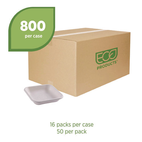 Image of Eco-Products® Vanguard Worldview Renewable and Compostable Sugarcane Takeout Containers, 9.9 oz, 5 x 5 x 1, White, 800/Carton