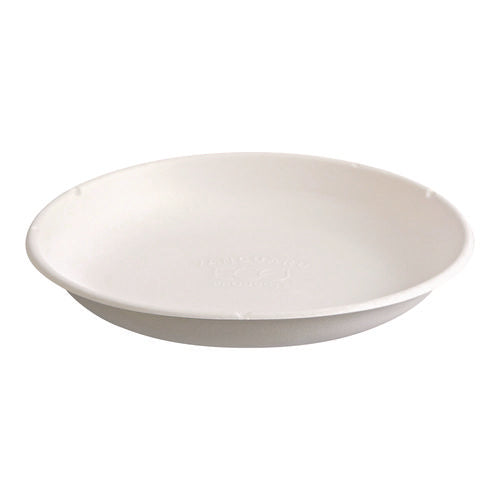Image of Eco-Products® Vanguard Worldview Renewable and Compostable Sugarcane Take-Out Containers, 34.1 oz, 9 x 9 x 1.25, White, 400/Carton