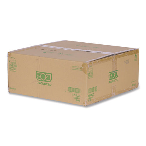 Image of Eco-Products® GreenStripe Cold Cup Dome Lids, With Hole, Fits 9 oz to 24 oz Cold Cups, Plastic, Clear, 100/Pack, 10 Packs/Carton