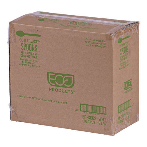 Image of Eco-Products® Cutlery for Cutlerease Dispensing System, Spoon, Plastic, White, 960/Carton