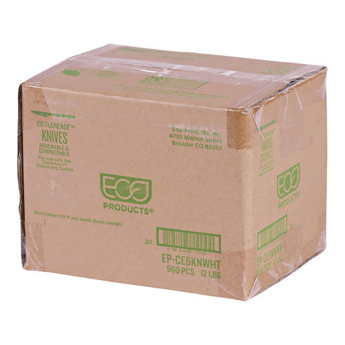 Image of Eco-Products® Cutlery for Cutlerease Dispensing System, Knife, Plastic, White, 960/Carton