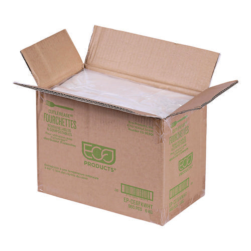 Image of Eco-Products® Cutlery for Cutlerease Dispensing System, Fork, Plastic, White, 960/Carton