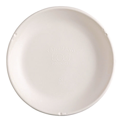 Image of Eco-Products® Vanguard Worldview Renewable and Compostable Sugarcane Take-Out Containers, 34.1 oz, 9 x 9 x 1.25, White, 400/Carton