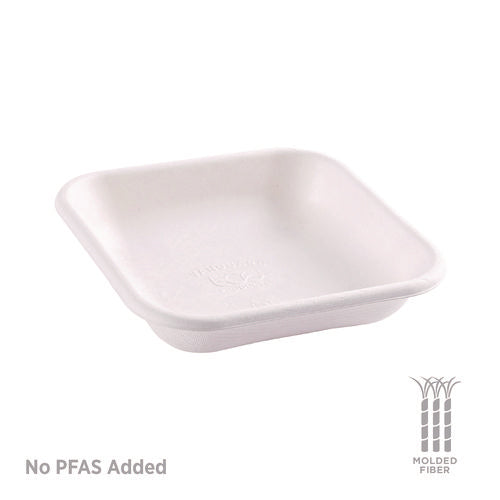 Image of Eco-Products® Vanguard Worldview Renewable and Compostable Sugarcane Takeout Containers, 9.9 oz, 5 x 5 x 1, White, 800/Carton