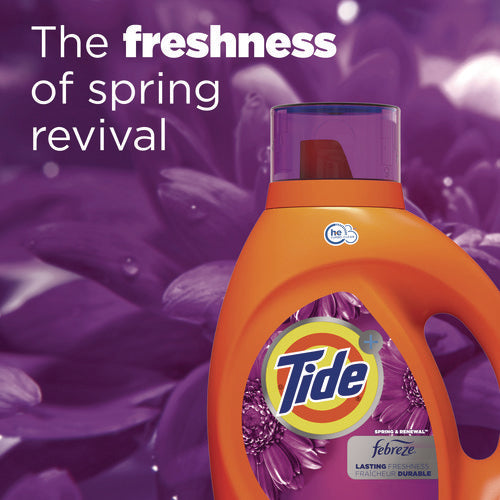 Image of Tide® Plus Febreze HE Liquid Laundry Detergent, Spring and Renewal, 84 oz Bottle, 4/Carton