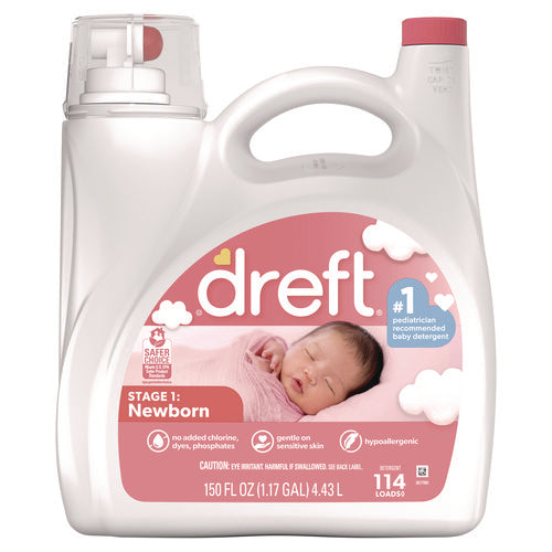 Image of Dreft® Ultra Laundry Detergent, Baby Powder Scent, 150 oz Bottle, 4/Carton