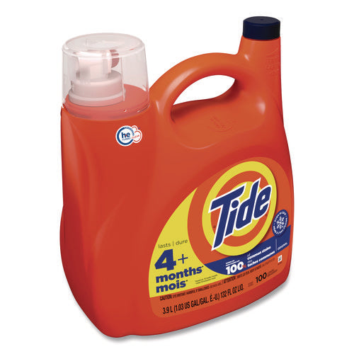 Image of Tide® HE Liquid Laundry Detergent, Original Scent, 132 oz Pour Bottle, 4/Carton