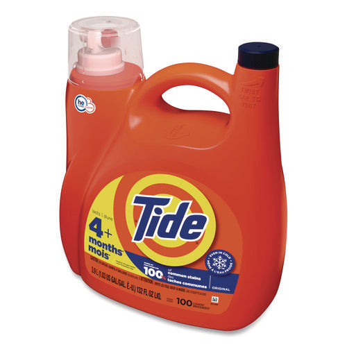 Image of Tide® HE Liquid Laundry Detergent, Original Scent, 132 oz Pour Bottle, 4/Carton