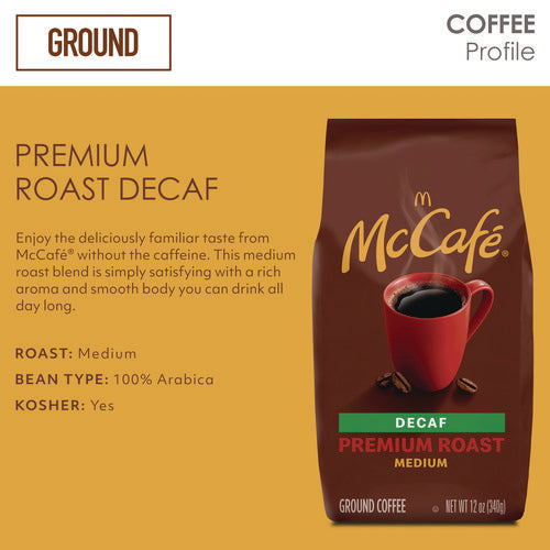 Image of McCafe® Ground Coffee, Premium Roast Decaf, 12 oz Bag