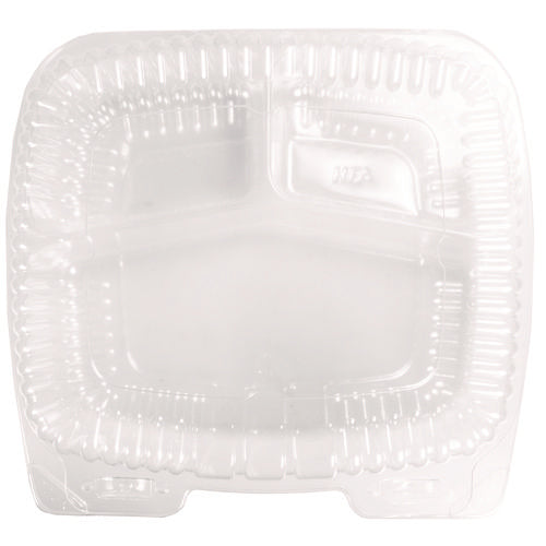 Image of HFA® Handi-Lock Three-Compartment Food Container, 8 x 3 x 8.87, Clear, Plastic, 250/Carton