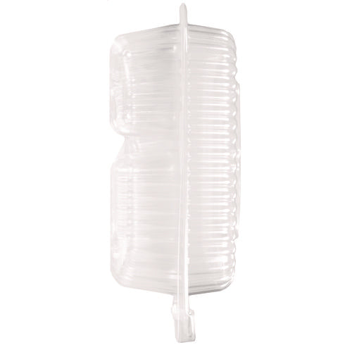 Image of HFA® Handi-Lock Three-Compartment Food Container, 8 x 3 x 8.87, Clear, Plastic, 250/Carton