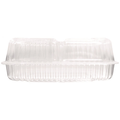 Image of HFA® Handi-Lock Three-Compartment Food Container, 8 x 3 x 8.87, Clear, Plastic, 250/Carton