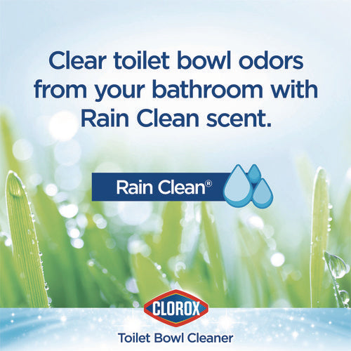 Image of Clorox® Disinfecting Toilet Bowl Cleaner with Bleach, Rain Clean Scent, 24 oz Bottle, 2/Pack