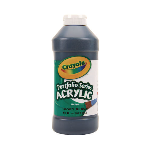 Image of Crayola® Portfolio Series Acrylic Paint, Ivory Black, 16 oz Bottle