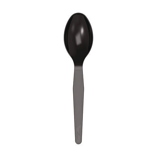 Image of Dixie® Mediumweight Polystyrene Wrapped Cutlery, Spoon, Plastic, Black, 1,000/Carton