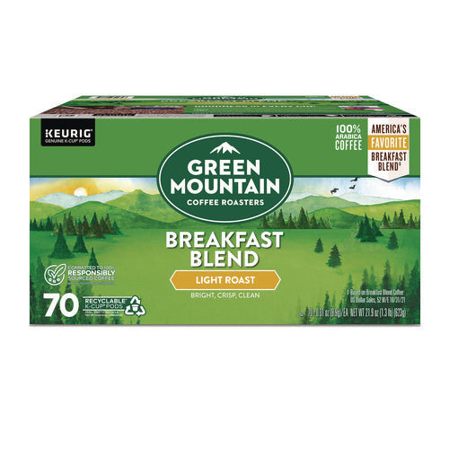 Image of Green Mountain Coffee® Breakfast Blend Coffee K-Cup Pods, Regular, 70/Box