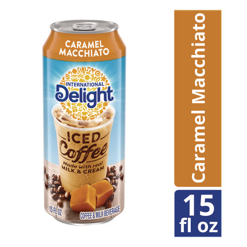 Image of International Delight® Iced Coffee, Caramel Macchiato, 15 oz Can, 12/Carton