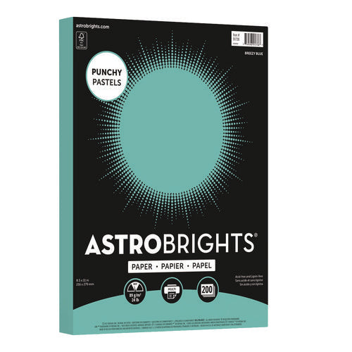 Image of Astrobrights® Color Paper - "Punchy Pastels" Assortment, 24 lb Bond Weight, 8.5 x 11, Breezy Blue, 200/Pack