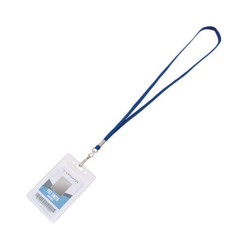 Image of Advantus Deluxe Lanyard with J-Hook, Blue, 36" Long, 100/Pack