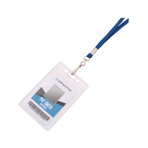 Image of Advantus Deluxe Lanyard with J-Hook, Blue, 36" Long, 100/Pack