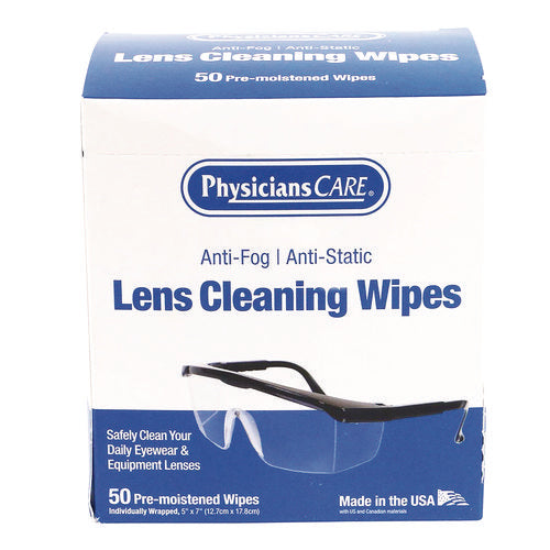 Image of PhysiciansCare® Lens Cleaning Wipe, 50/Box