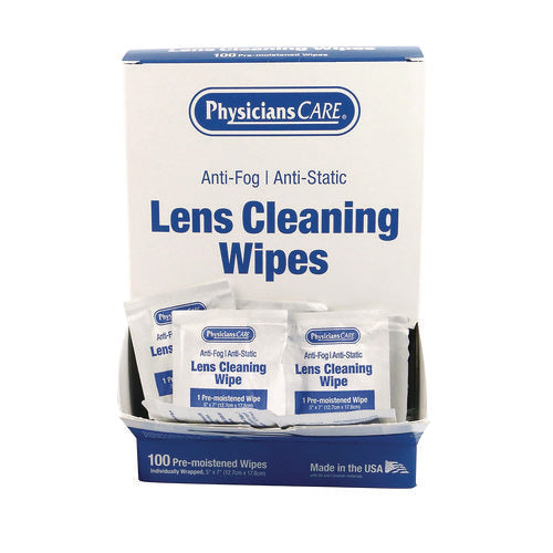 Image of PhysiciansCare® Lens Cleaning Wipe, 100/Box