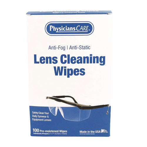 Image of PhysiciansCare® Lens Cleaning Wipe, 100/Box