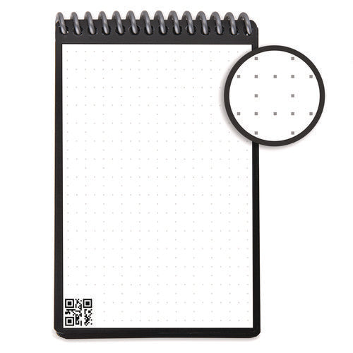 Image of Rocketbook Mini Notepad, Black Cover, Dot Grid Rule, 3 x 5.5, White, 48 Sheets