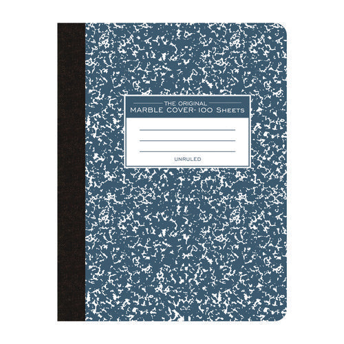 Image of Roaring Spring® Hardcover Marble Composition Book, Unruled, Blue Marble Cover, (100) 9.75 x 7.5 Sheets