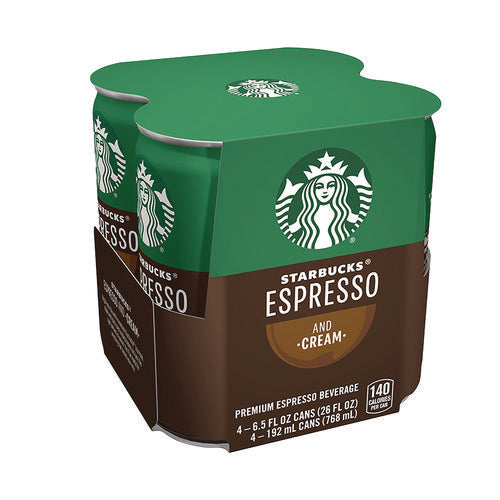 Image of Starbucks® Cold Brew Coffee, Doubleshot Espresso and Cream, 6.5 oz Can, 24/Carton