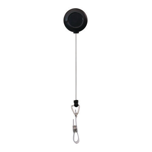 Image of Advantus Clip-On Badge Reel, Extends 30", Black, 12/Pack
