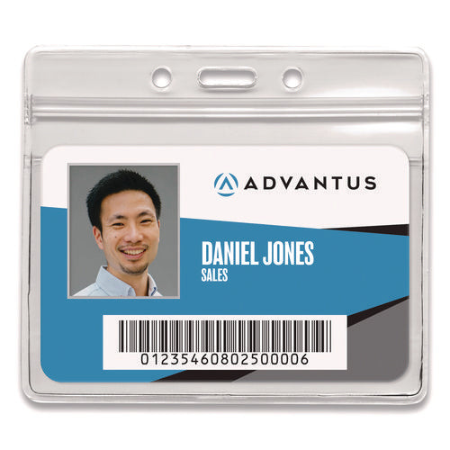 Image of Advantus ID Badge Holder, Clear, 2.25 x 3.5 Insert, 50/Pack