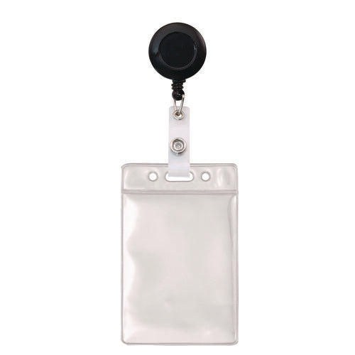 Image of Advantus ID Badge Holder, Clear, Vertical Orientation, 2.38 x 3.5 Insert, 50/Pack