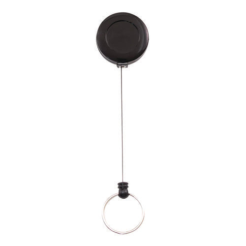 Image of Advantus Badge Reel with Split Key Ring, Extends 30", Black, 12/Box