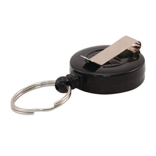 Image of Advantus Badge Reel with Split Key Ring, Extends 30", Black, 12/Box
