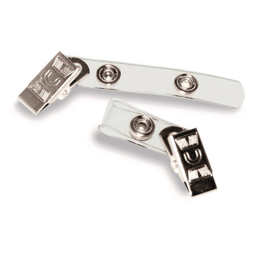 Image of Advantus Badge Straps with Clips, 0.38" x 2.75", Clear, 25/Pack