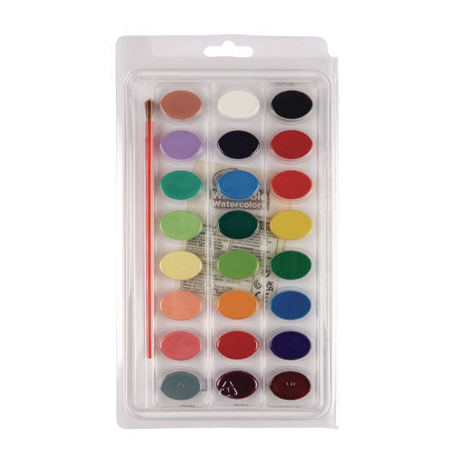 Image of Crayola® Washable Watercolor Paint, 24 Assorted Colors, Palette Tray