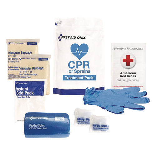 Image of First Aid Only 9-Piece CPR and Sprains Treatment Pack, 9 Pieces, Resealable Plastic Bag