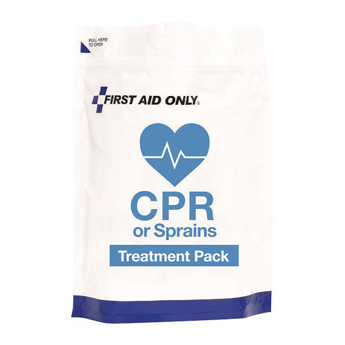 Image of First Aid Only 9-Piece CPR and Sprains Treatment Pack, 9 Pieces, Resealable Plastic Bag