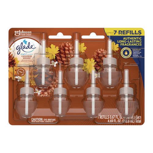 Image of Glade® Plugins Scented Oil Refill, Cashmere Woods, 0.67 oz, 7/Pack