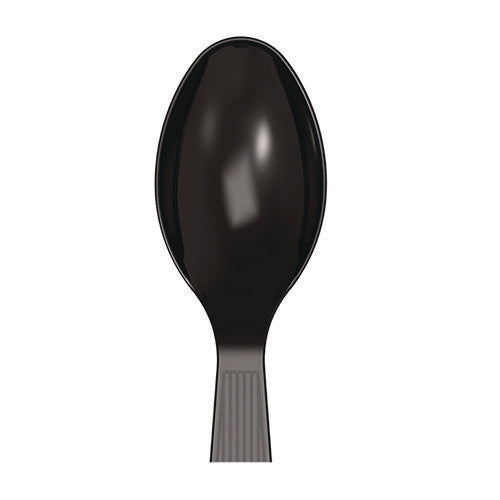 Image of Dixie® Mediumweight Polystyrene Wrapped Cutlery, Spoon, Plastic, Black, 1,000/Carton