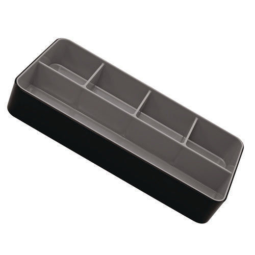 Image of Advantus Fusion Five-Compartment Plastic Accessory Holder, Plastic, 12.25 x 6 x 2, Black/Gray