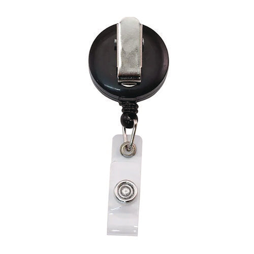 Image of Advantus Clip-On Badge Reel, Extends 30", Black, 12/Pack