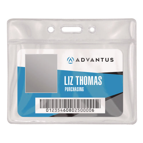 Image of Advantus ID Badge Holder, Clear, 2.25 x 3.5 Insert, 50/Pack