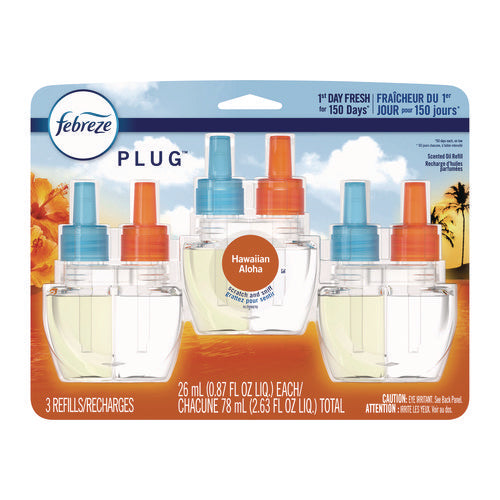 Image of Febreze® PLUG Air Freshener Refills, Hawaiian Aloha, 0.87 oz, 3/Pack