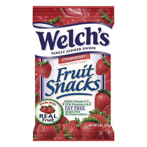 Image of Welch's® Fruit Snacks, Strawberry, 5 oz Pouch, 12/Box