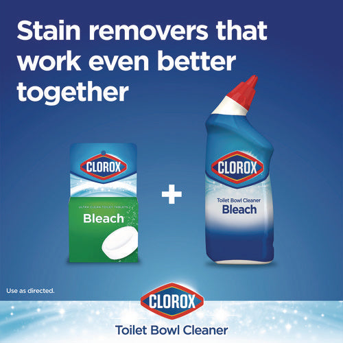 Image of Clorox® Disinfecting Toilet Bowl Cleaner with Bleach, Rain Clean Scent, 24 oz Bottle, 2/Pack