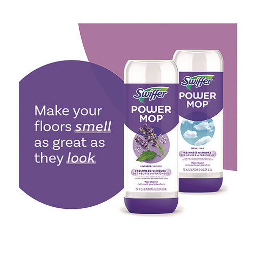 Image of Swiffer® PowerMop Mopping Pads, 5.3 x 15.4, White/Purple, 5 Pads/Box